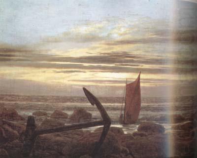 Caspar David Friedrich Moonlit Night with Boats on the Baltic Sea (mk10) china oil painting image